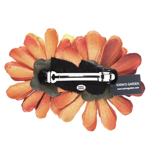 Karin's Garden Zinnia et cristaux French Auto Barrette. Fabriqué aux Etats-Unis