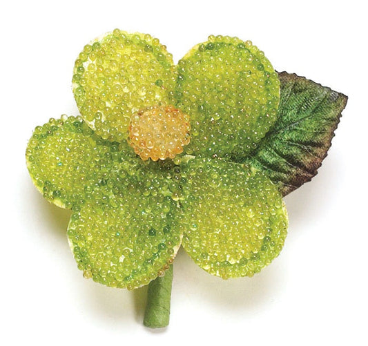 Karin's Garden 3" Lime Beaded Daisy Flower Pin.  Vintage Flower pin.  One of our top sellers through the years.  Available in 7 colors.