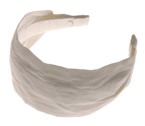 Karin's Garden 2.5-3" White Silk Dupioni CAPRI Scarf Headband Made In The USA