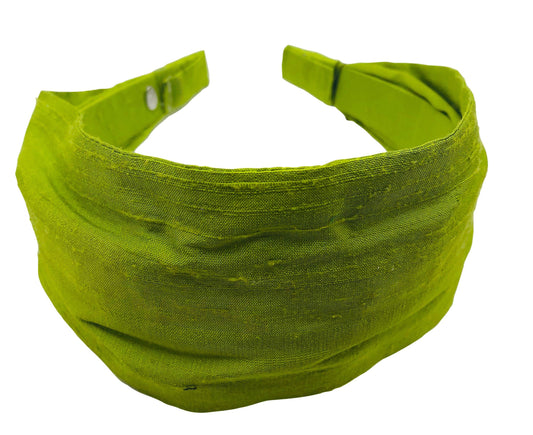 Karin's Garden 2.5-3" Lime Silk Dupioni CAPRI Scarf Headband Made In The USA
