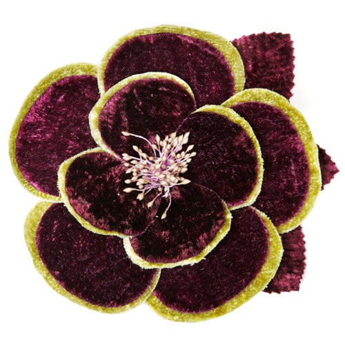 Karin's Garden 4 1/2" Velvet Camellia Pin, Hair Jewelry, Clip, Lapel Pin