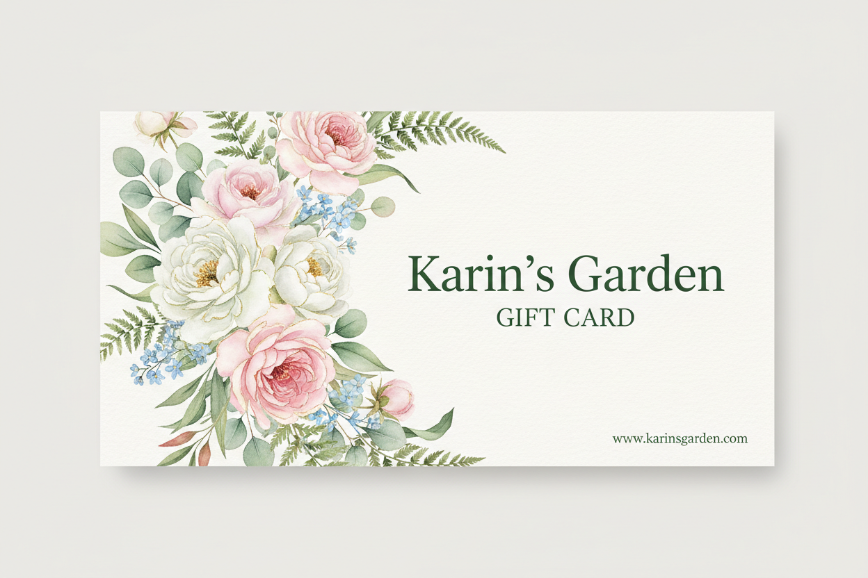 Karin's Garden Gift Card - botanical floral design