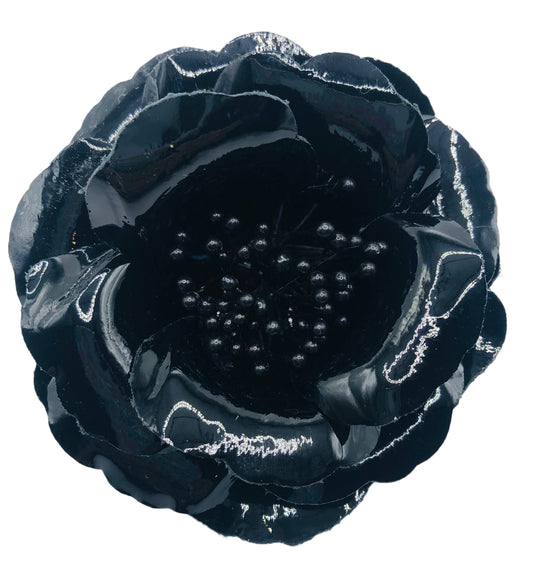 Karin’s Garden 3” Patent Leather Black Rose