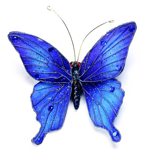 Karin's Garden 3" Blue Butterfly clip. Bendable petals. Wear in your hair or clip on lapel, tank top or dress.  Hair Accessory