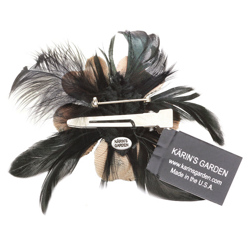 Karin's Garden Leopard Print & Brown Feathers Pin-Clip Duo