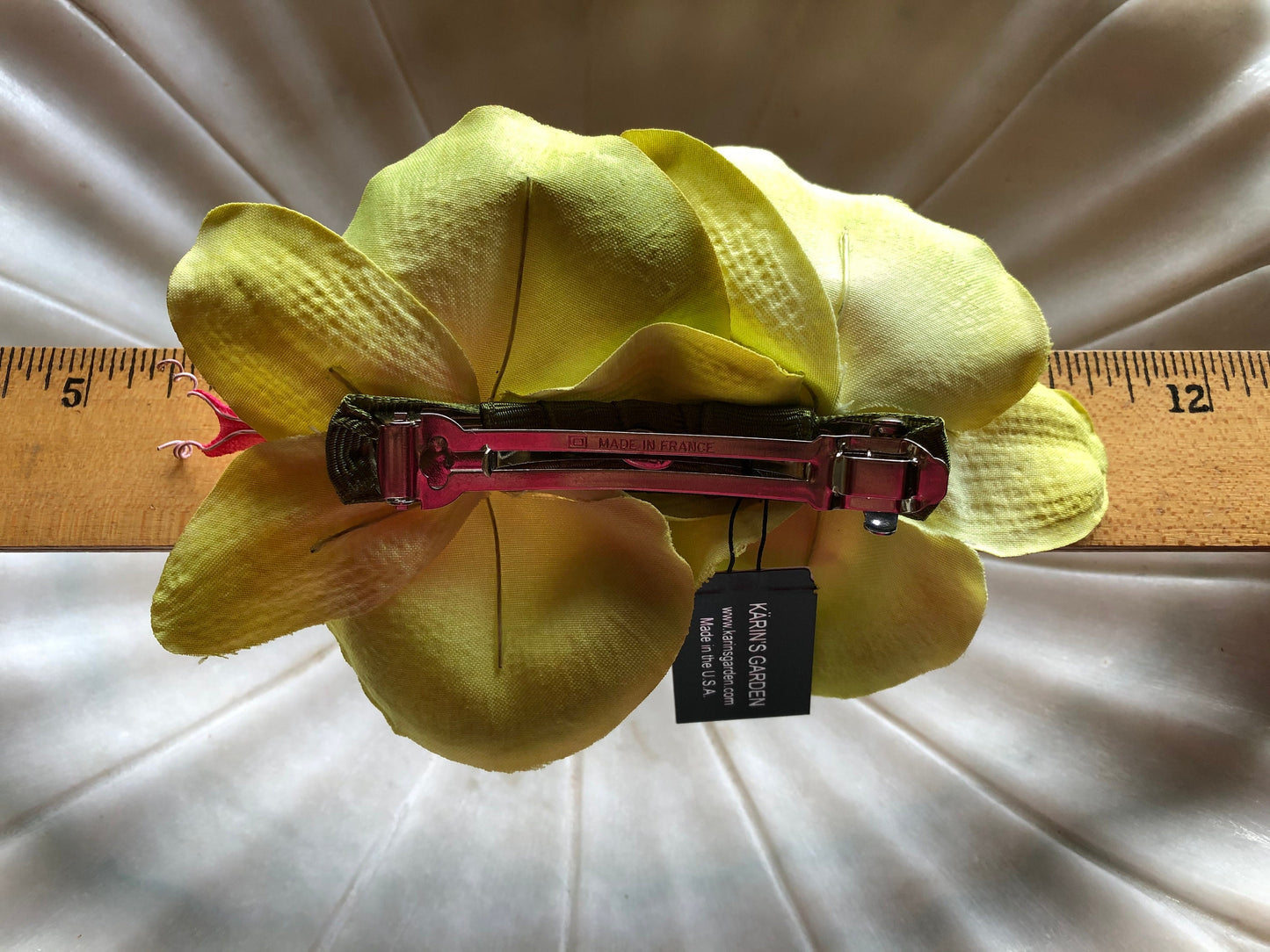 Phalaenopsis Orchid French Auto Barrette.  For your Hair! Karin's Garden - Made in the USA - Tropical Vacation Ready - Life like Orchids