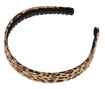 Karin's Garden 1" Leopard Print Silk Headband.  Handmade in the USA
