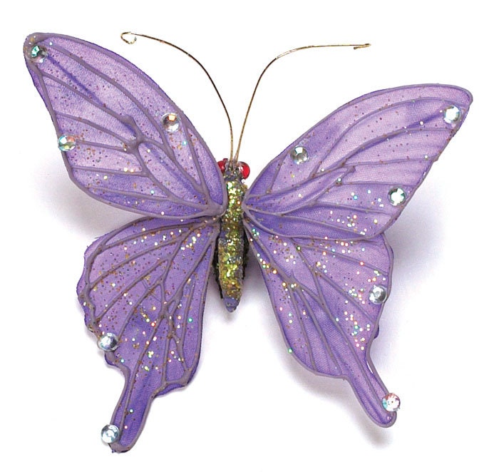 Karin's Garden 3" Lavender Butterfly clip. Bendable petals. Wear in your hair or clip on lapel, tank top or dress.  Hair Accessory