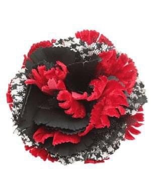 Karin's Garden  3"Multi Fabrication mix Flower Pin or Clip into Hair or Lapel.  Made of Velvet, Wool, Lace & Rubber