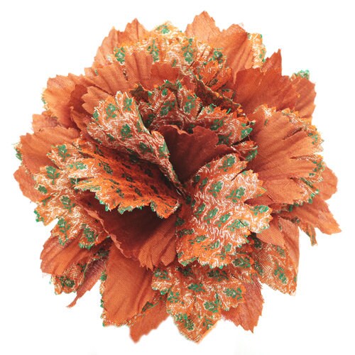 Karin's Garden Silk Flower Pin Brooch or Clip Silk Sari Fabric from India Flower Made in the USA