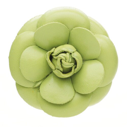 Karin's Garden 3" Classic Leather Camellia Pin Brooch Clip Genuine Leather Made in the USA