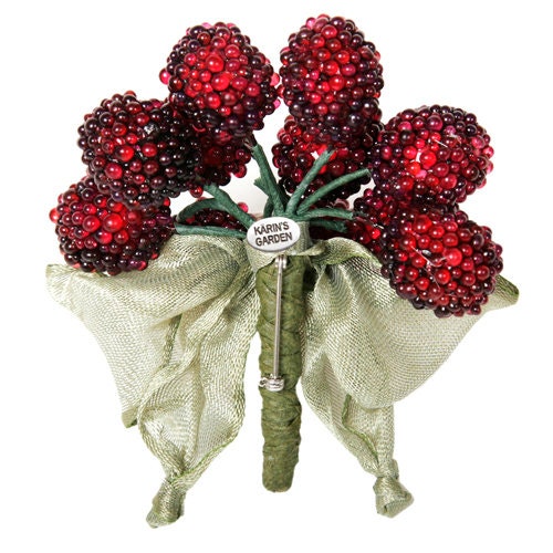 Karin's Garden 3 1/2" Berry Pin avec broche Sheer Bow Pin. Disponible en rouge ou noir
