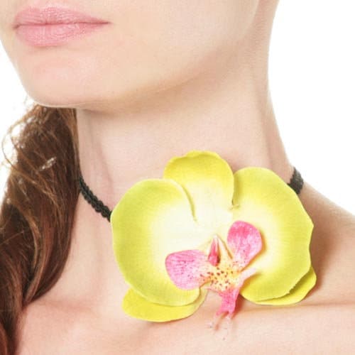 Karin's Garden 3 1/2" Orchid Choker In White Lime or Pink Handmade in the USA