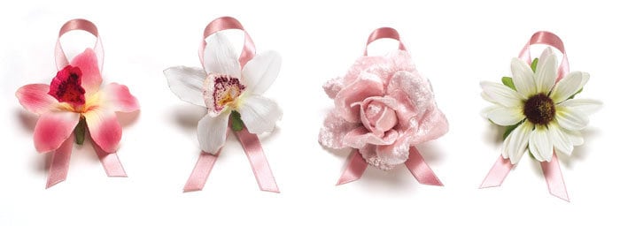 Karin's Garden 2 1/2" Velvet Pink Rose Pin Brooch Breast Cancer Awareness Handmade in the USA