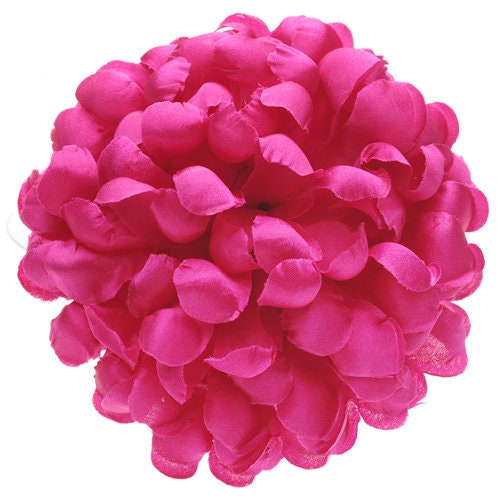 Karin's Garden 4" Silk Mum Flower Pin Brooch Clip Made in the USA.  Wear in your hair or on your lapel.