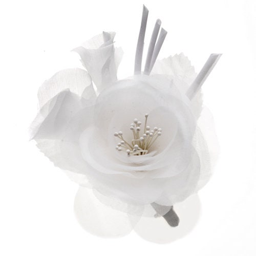 Karin's Garden Pince à broche en soie transparente avec rose de 7,6 cm