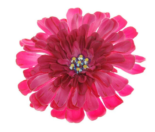 Karin's Garden 4" Zinnia Flower Pin Brooch Clip with Crystals