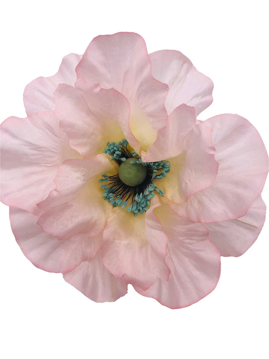 Karin's Garden Broche en soie allemande vintage avec coquelicot rose 12,7 cm