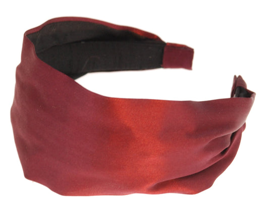 Wine Silk Charmeuse Scarf Headband.  Karin's Garden 2 1/2"- 3" Made In The USA. Multiple Colors