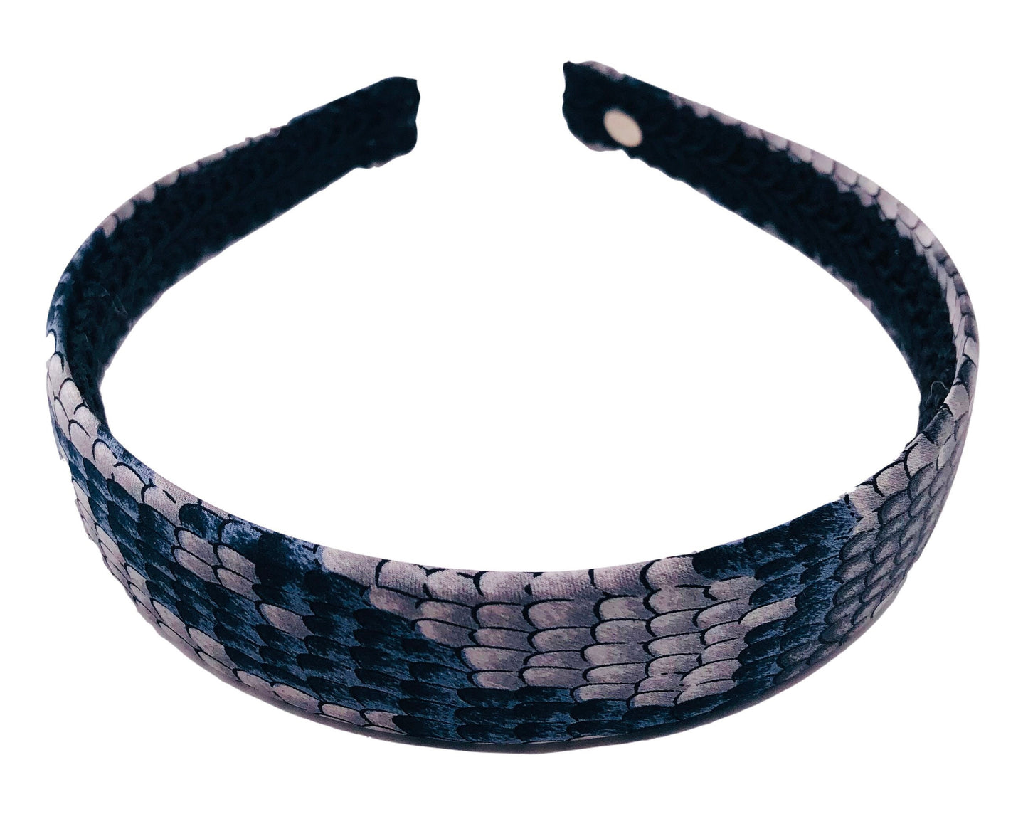 Karin's Garden 1" Silk Snake Print Charmeuse Headband.  Made in the USA
