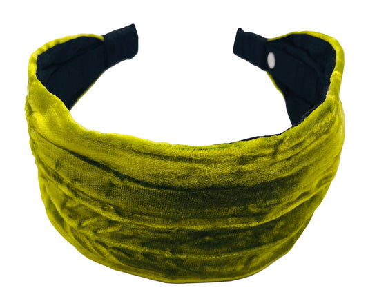 Karin's Garden 2.5-3" Crushed Velvet Scarf Headband.  Made in the USA.  Fabric from Germany.