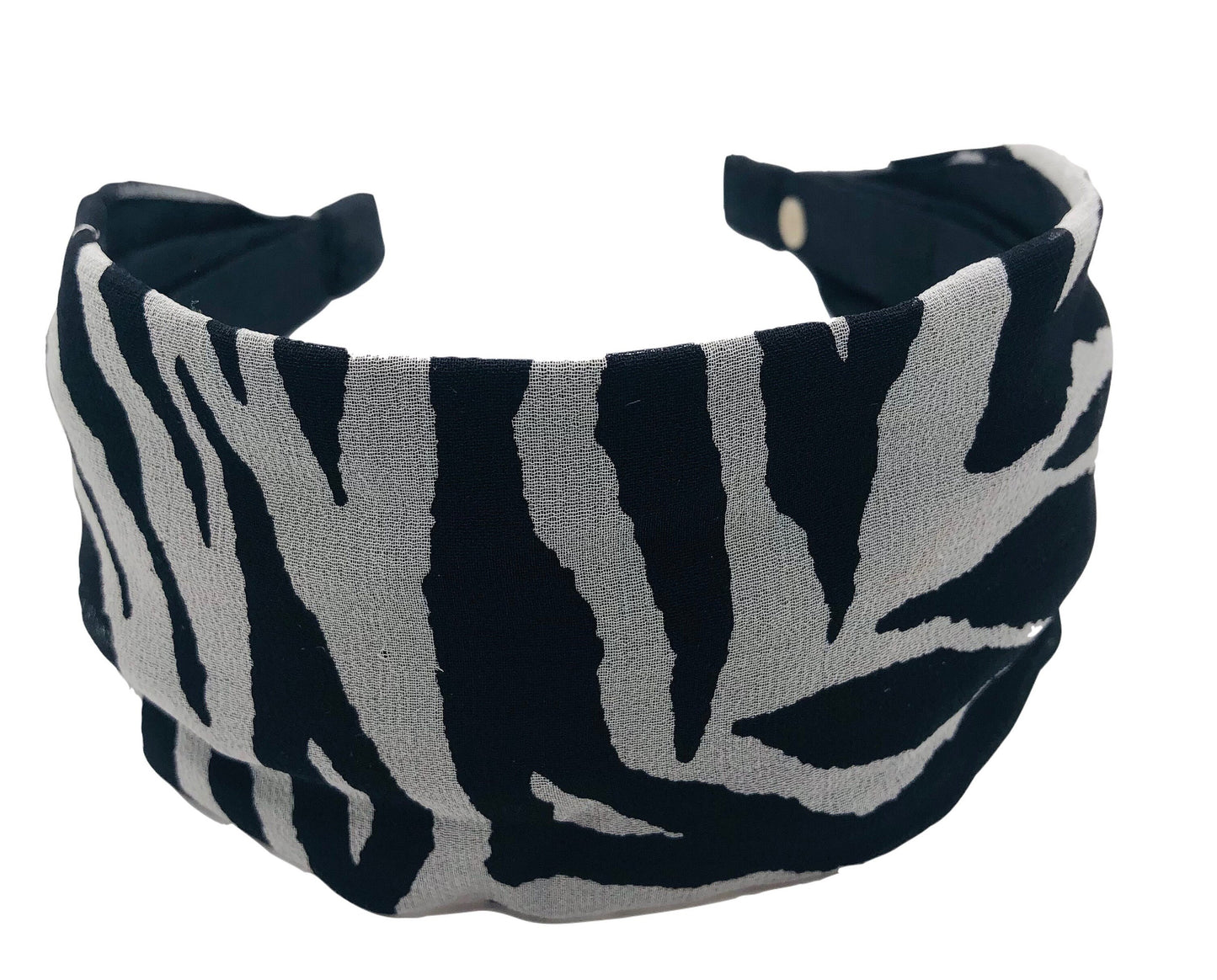 Karin's Garden 2.5-3" Zebra Silk Scarf Headband.  Handmade in the USA