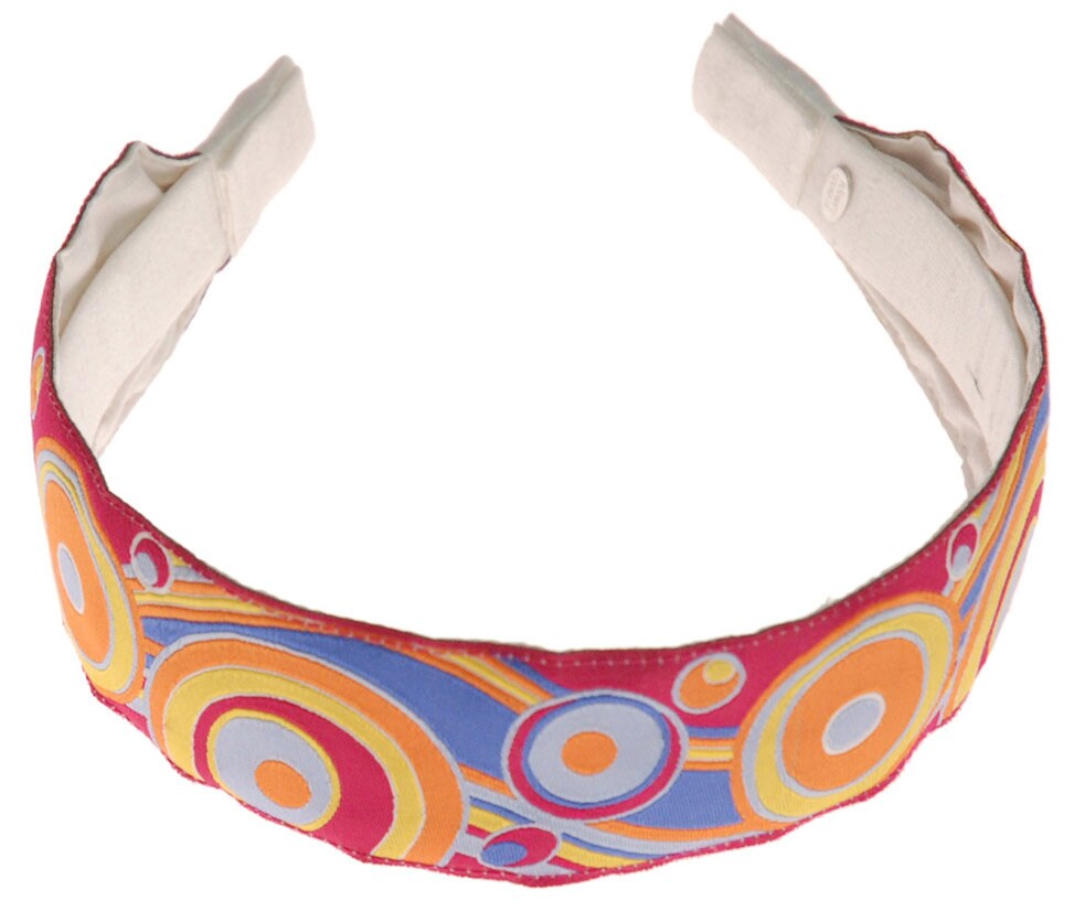 Karin's Garden 1" Silk Headband with Retro French Fabric, Handmade in the USA