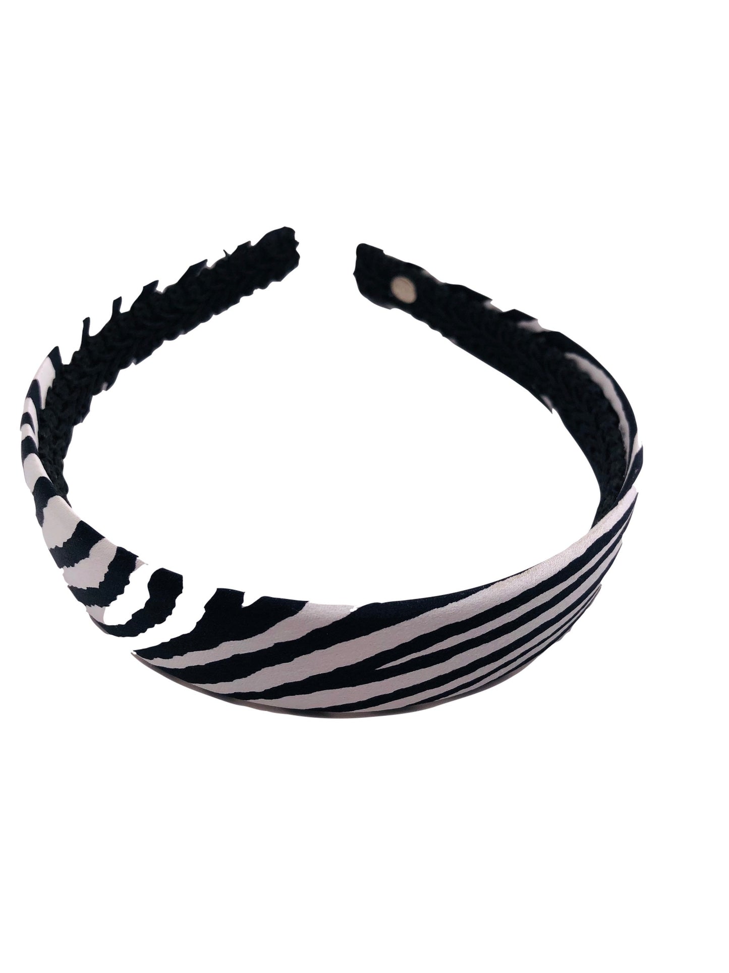 Karin's Garden 1" Zebra Print Silk Headband.  Handmade in the USA