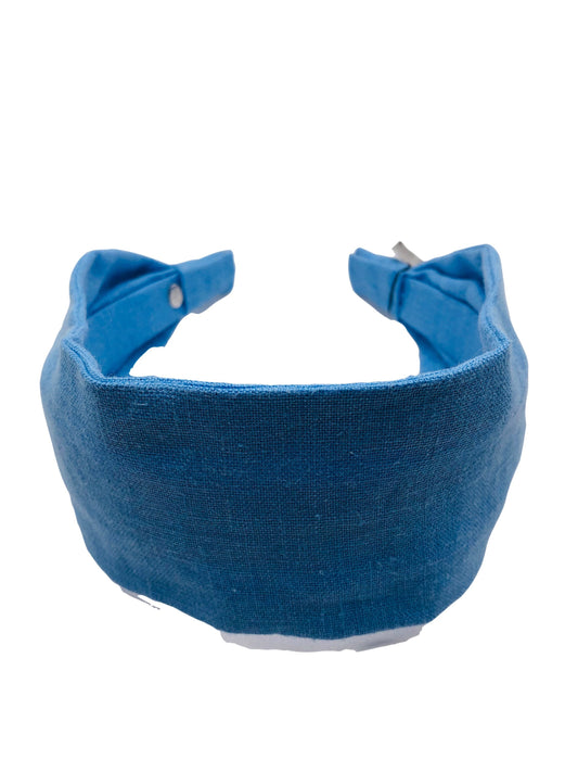 Linen Scarf Headband in Periwinkle.  Karin's Garden 2.5-3" Handmade in the USA