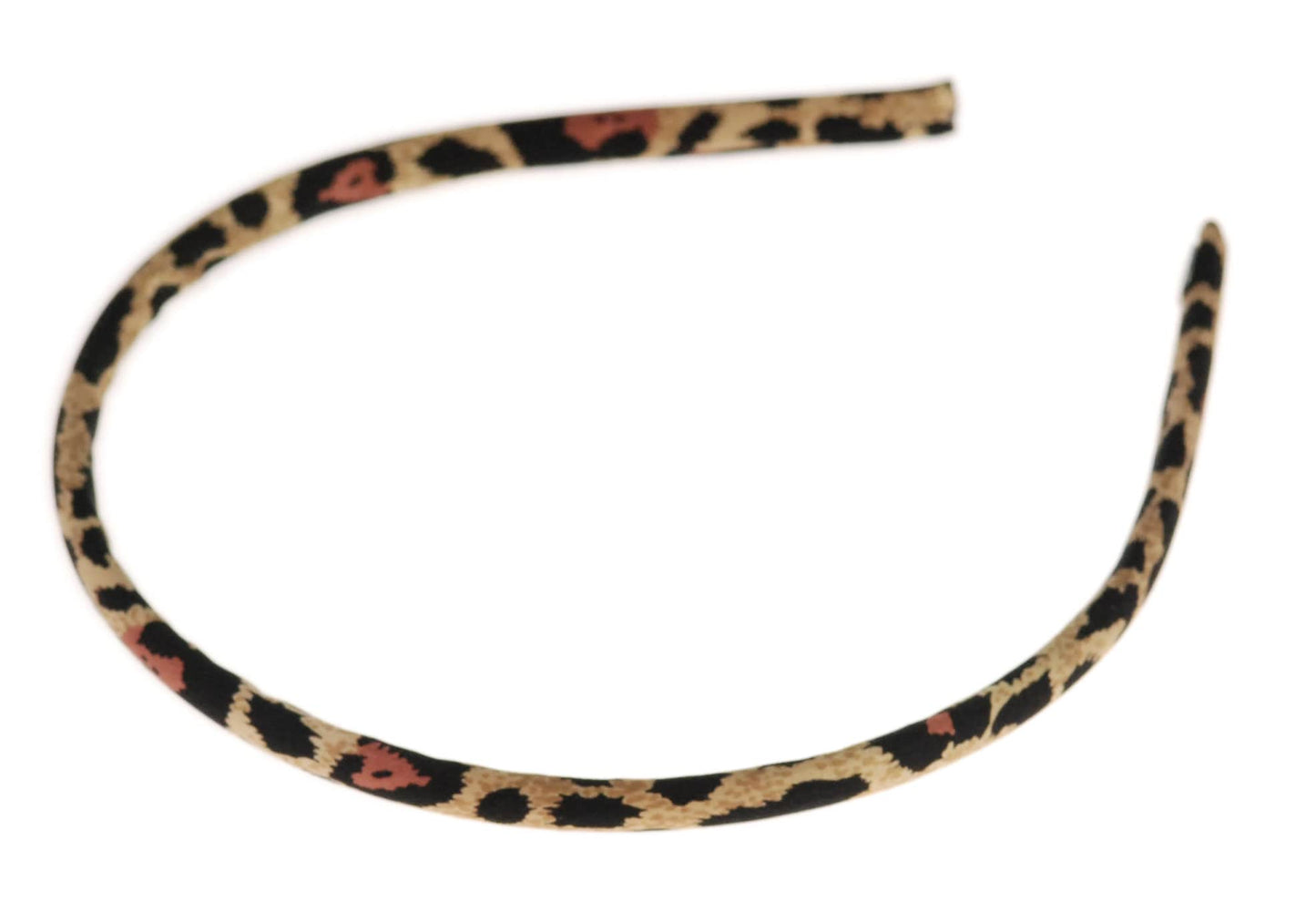 Karin's Garden 1/4" Silk Charmeuse Leopard Print Headband Handmade in the USA