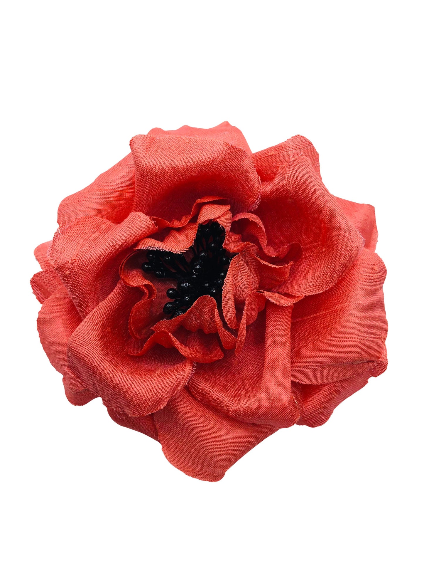 Karin's Garden 3" Dupioni Cabbage Rose Pin.  Pin or Clip into Hair or Lapel.  Made in the USA.  Flower Pin Flower Hair Clip