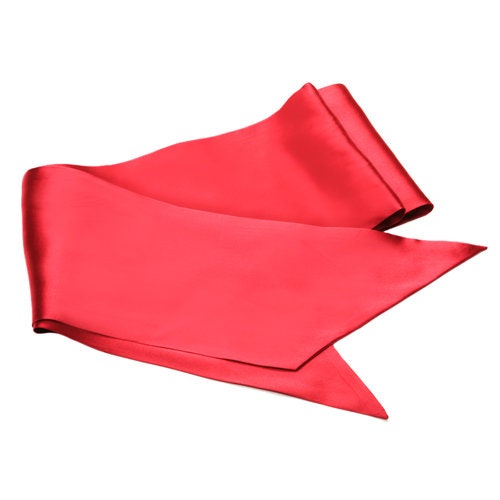 Karin's Garden Red Silk Belt, Sash, Head Wrap, Tie Around a Hat.  Several Uses. Handmade in the USA.  63 long x 3.75 wide