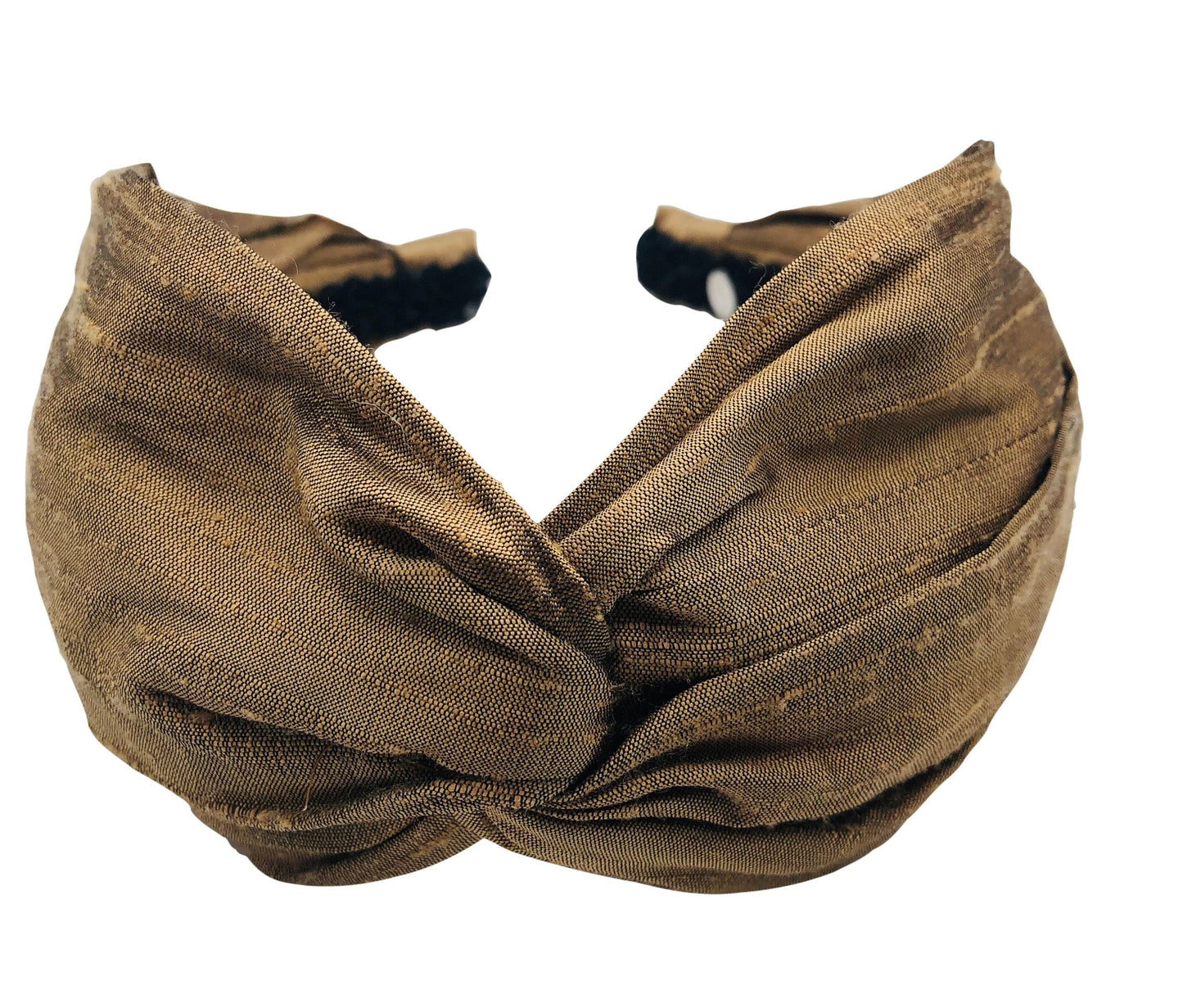 Bandeau turban entrelacé en soie Karin's Garden. Fabriqué à la main aux États-Unis. En Dupioni 100% Soie