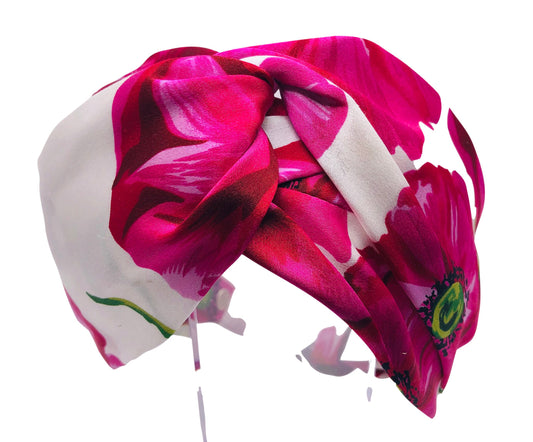 Bandeau turban entrelacé en soie Karin's Garden. Fabriqué à la main aux États-Unis. En Charmeuse 100% Soie