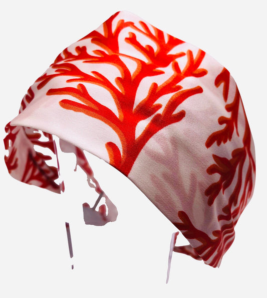 Karin's Garden 2 1/2"- 3" Silk Coral Scarf Headband.  Handmade in the USA