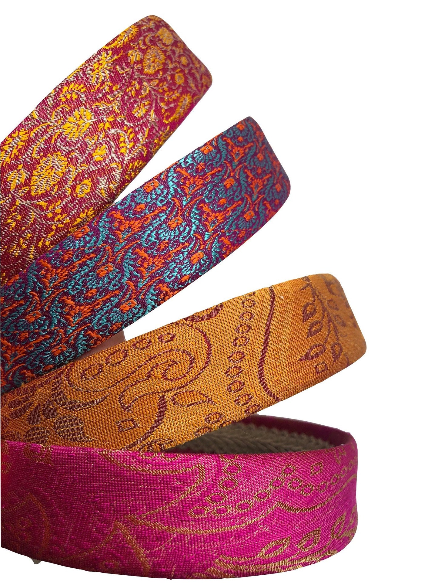 Karin's Garden 1" Sari Silk Headband.  Made in the USA.  Fabric from Delhi