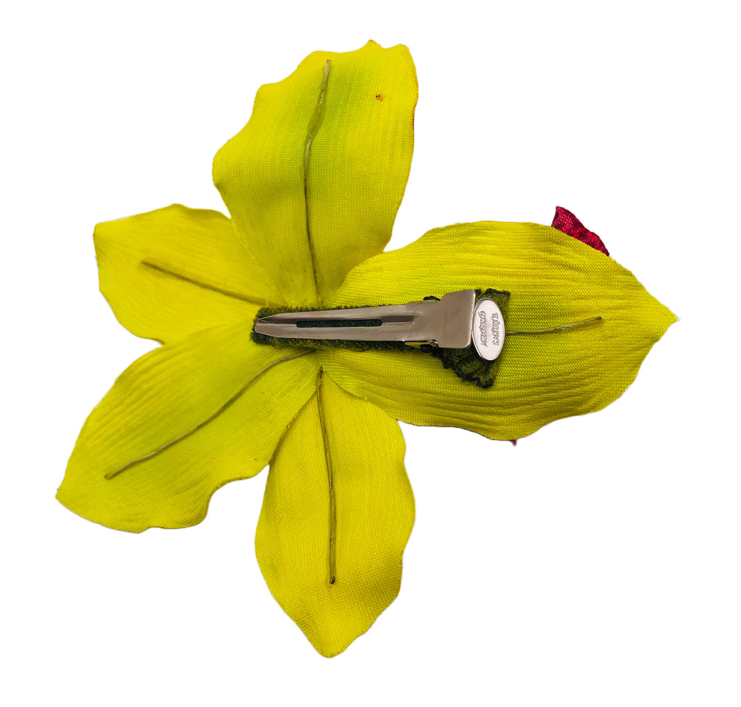Karin's Garden 3 1/2" Lime Vanda Orchid Pinch Clip.  Made in the USA.  Life like Orchid!