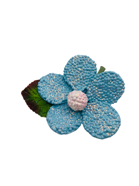 Karin's Garden 3" Aqua Beaded Daisy Brooch.  Rock Sugar Brights!