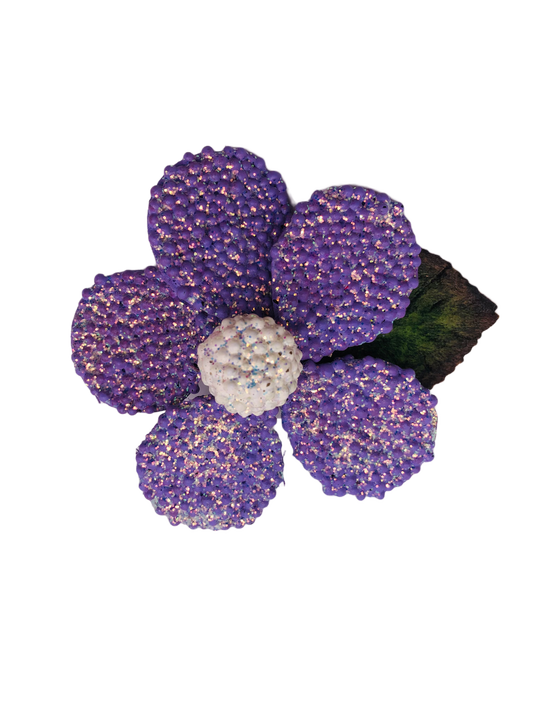 Karin's Garden 3" Purple Beaded Daisy Brooch.  Rock Sugar Brights!