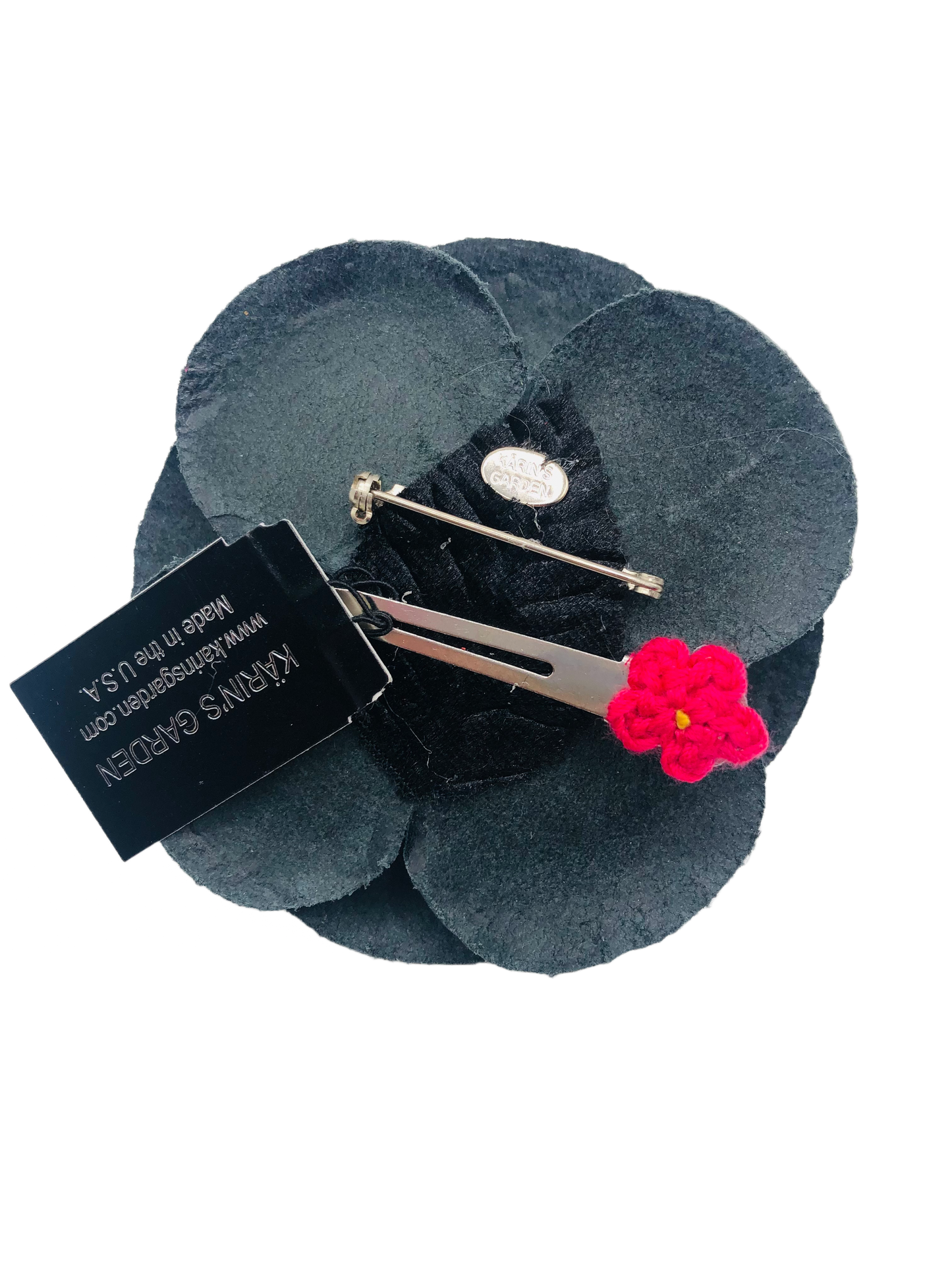Karin’s Garden 3” Black Patent Leather Clip and Pin