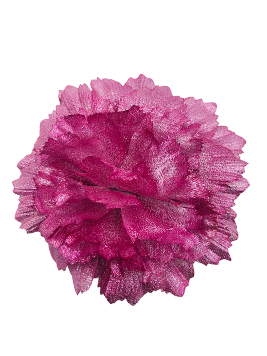 Karin's Garden Pince à épingle en forme de pivoine en soie rose métallisé de 14 cm